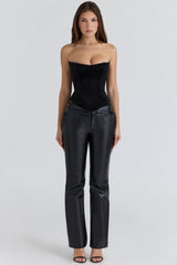 black velvet sculpting strapless corset top