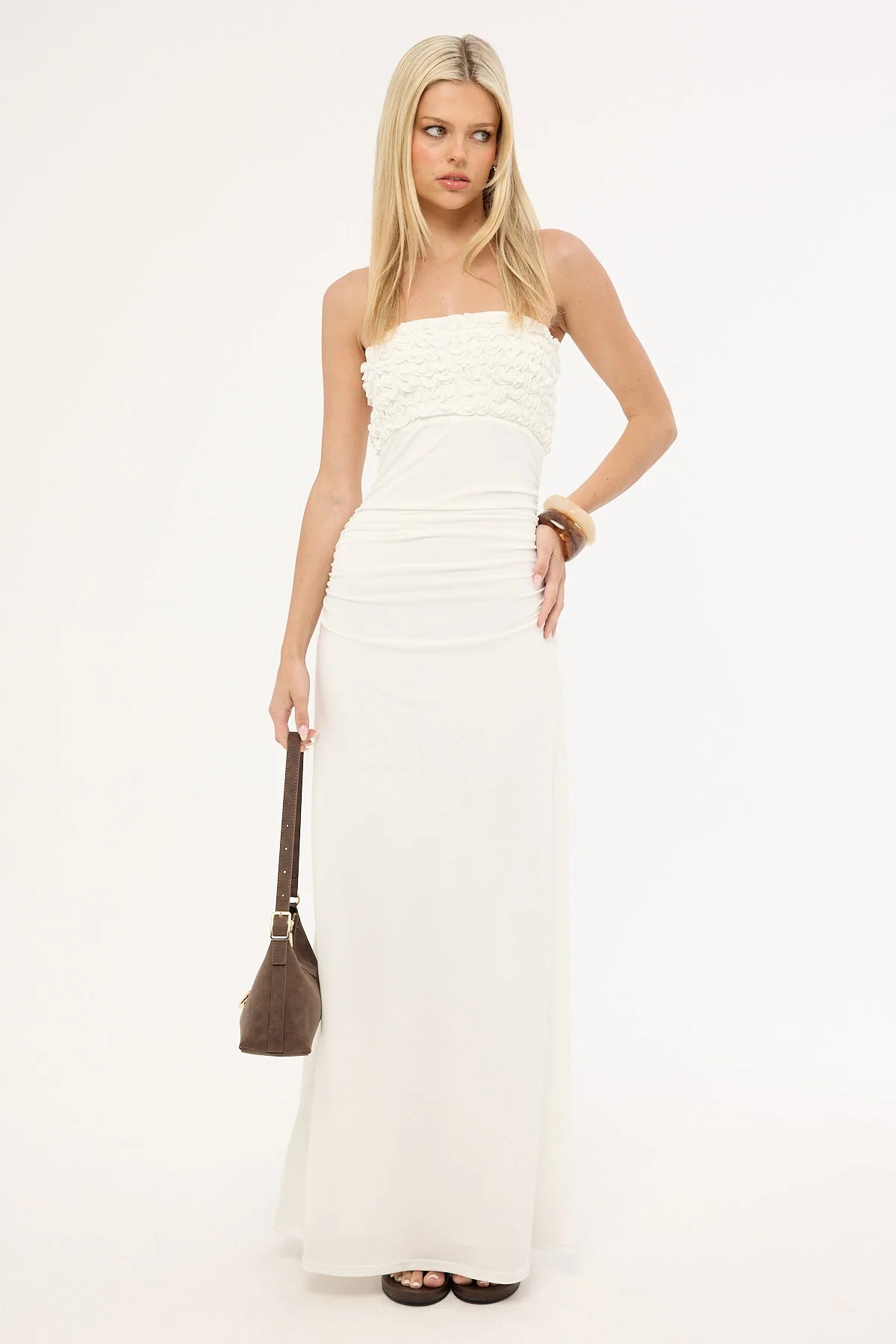 Perfect Stranger Harper Ruffle Maxi Dress Off White