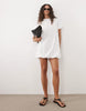 short puff sleeve bubble hem mini dress