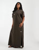 Noisy May Curve t-shirt maxi dress with side slit in brown
