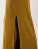 scoop front racer seam detail midi dress in golden green