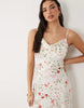 YAS satin cami midi dress in white garden floral print