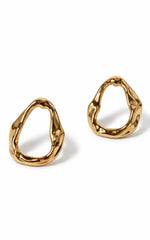 Khloe Earrings - Open Oval  Stud Earrings in Gold