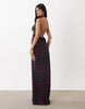 WeWoreWhat cowl halter neck maxi dress in polka-dot navy