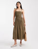 Miss Selfridge strappy broderie maxi dress in khaki