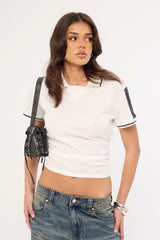 Lioness Backless Jersey Top Porcelain