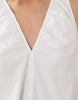 ARKET pure cotton sleeveless v-neck volume midi dress in white