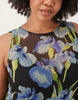 Curve racer neck smock maxi dress in dark based floral
