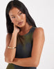 Vero Moda Petite sleeveless seam front mesh dress in brown and green swirl print