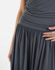 & Other Stories fitted bodice maxi jersey dress in dark gray