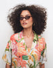 bowling shirt dress in tropical fruit print