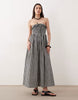 Esmée bandeau maxi beach dress in black & cream gingham
