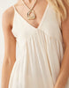 linen blend deep v-neck maxi sundress in ivory