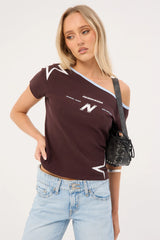 Neovision Modulate Off Shoulder Top Brown