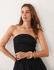 Cotton On shirred strapless mini dress in black