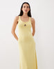knit cotton blend u-scoop midaxi dress in lemon