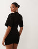 Missy Empire modal bell sleeve fitted T-shirt dress in black