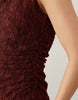 Nobody's Child Cece lace overlay sleeveless midi dress in burgundy