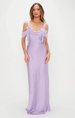 Bella Maxi Dress ~ Lavender Luxe Satin