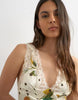 Topshop lace insert pintucked waist mini tea dress in lemon polka dot print