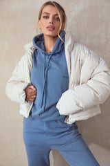 azure cotton fleece-back oversized hoodie