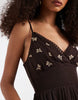 Hollister v neck strappy mini dress in brown