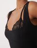 Oh Polly modal lace bralette detail midi dress in black