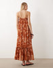 Accessorize floral frill maxi dress in rust