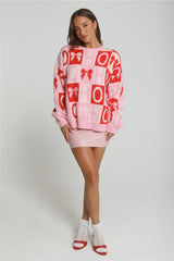 Holiday Spark Knit Sweater Pink