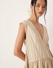 deep V-neck oversized maxi dress in stripe print