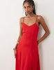 Mango strappy cami maxi dress in bright red