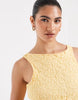 Vero Moda Maternity stretch floral lace sleeveless slash neck mini dress in golden yellow