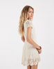 ONLY v-neck lace mini dress in white