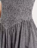 JJXX seersucker plaid midi dress in black