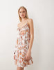 Accessorize floral tie front mini beach dress in ivory