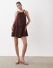 tie neck baby doll mini dress