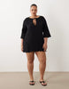 Esmée Curve mini dress beach cover up in black