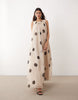 ARRANGE gathered drape maxi dress in mono spot print