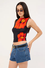 Thrills Lola Low Rise Denim Short Deep Vintage Fade
