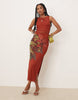 Isabelle Pennington-Edmead Marigot mesh midaxi dress in floral placement print