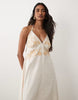 Miss Selfridge embroidered halter maxi dress
