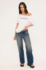 Rusty New But Old Off Shoulder Tee Vintage White