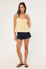 Luck & Trouble Sophie Gathered Cami Top Butter