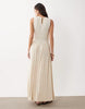 color block crinkle midaxi dress in cream
