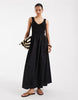 Vero Moda jersey and poplin mix sleeveless maxi dress in black