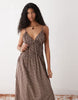 COLLUSION channel detail cami maxi dress in brown check