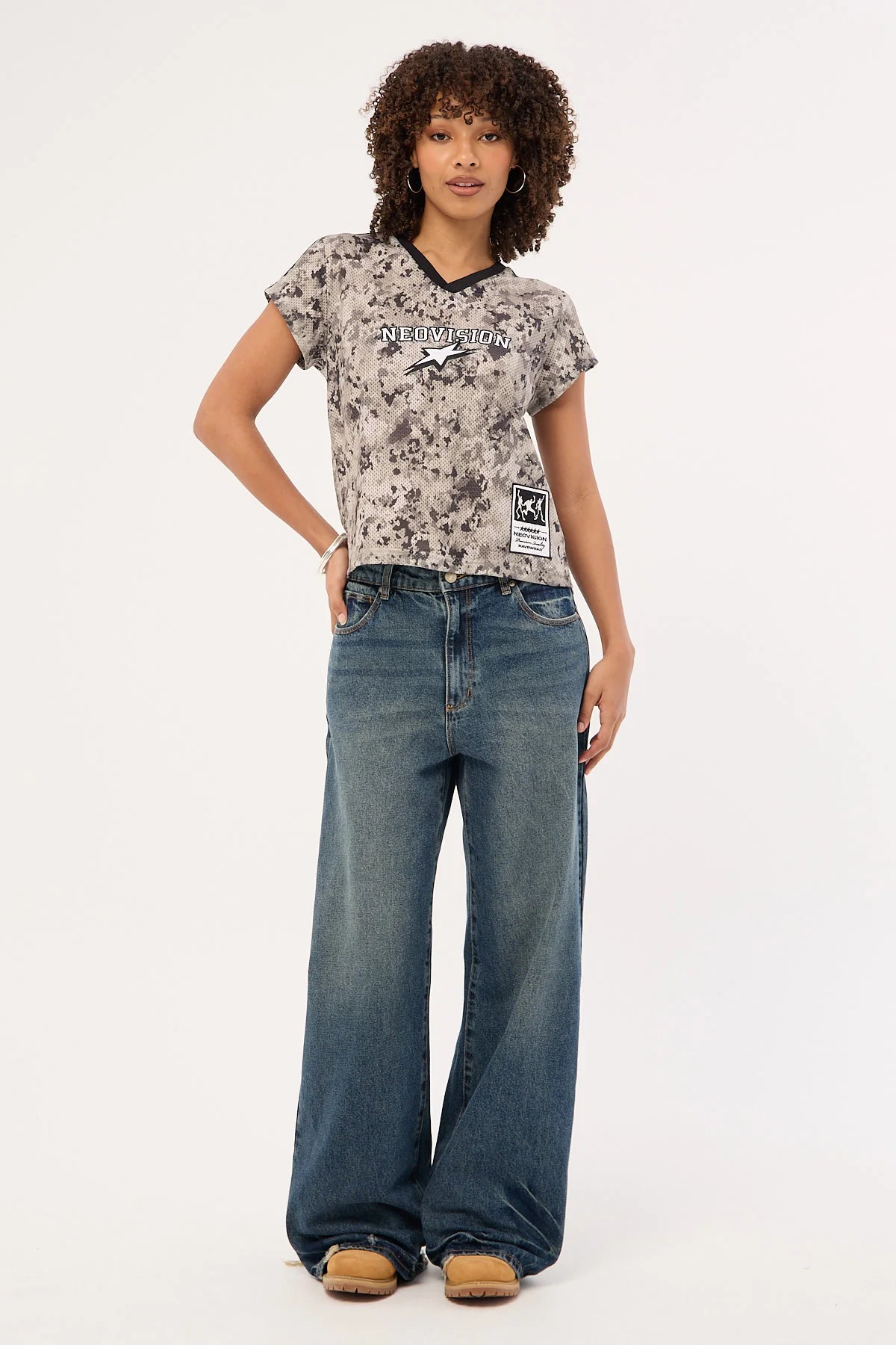 Neovision Surplus V Neck Jersey Relaxed Tee Camo