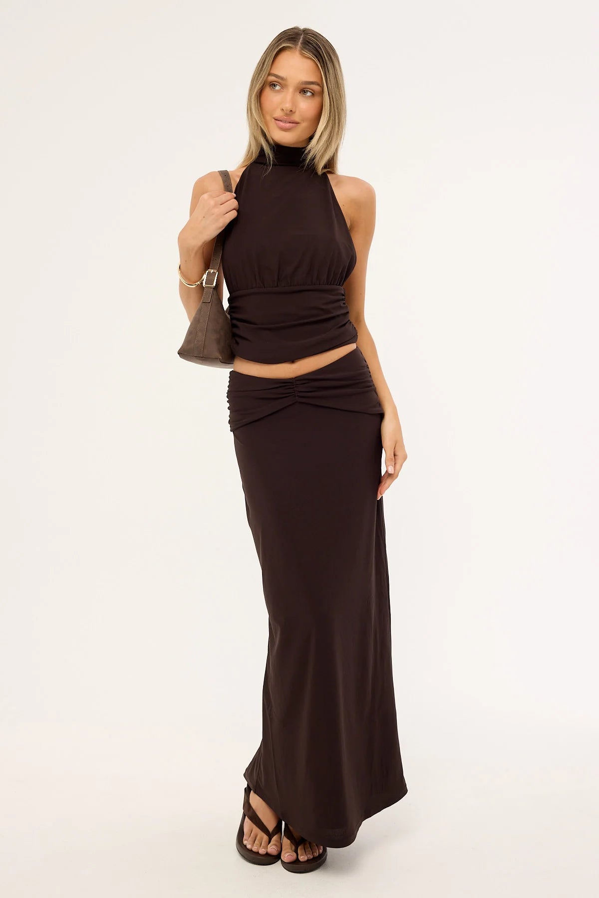 Perfect Stranger Aria Maxi Skirt Brown