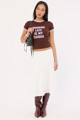 Motel Rinea Tee Top Bitter Chocolate
