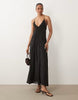 Genie lace pleated midaxi sundress in black